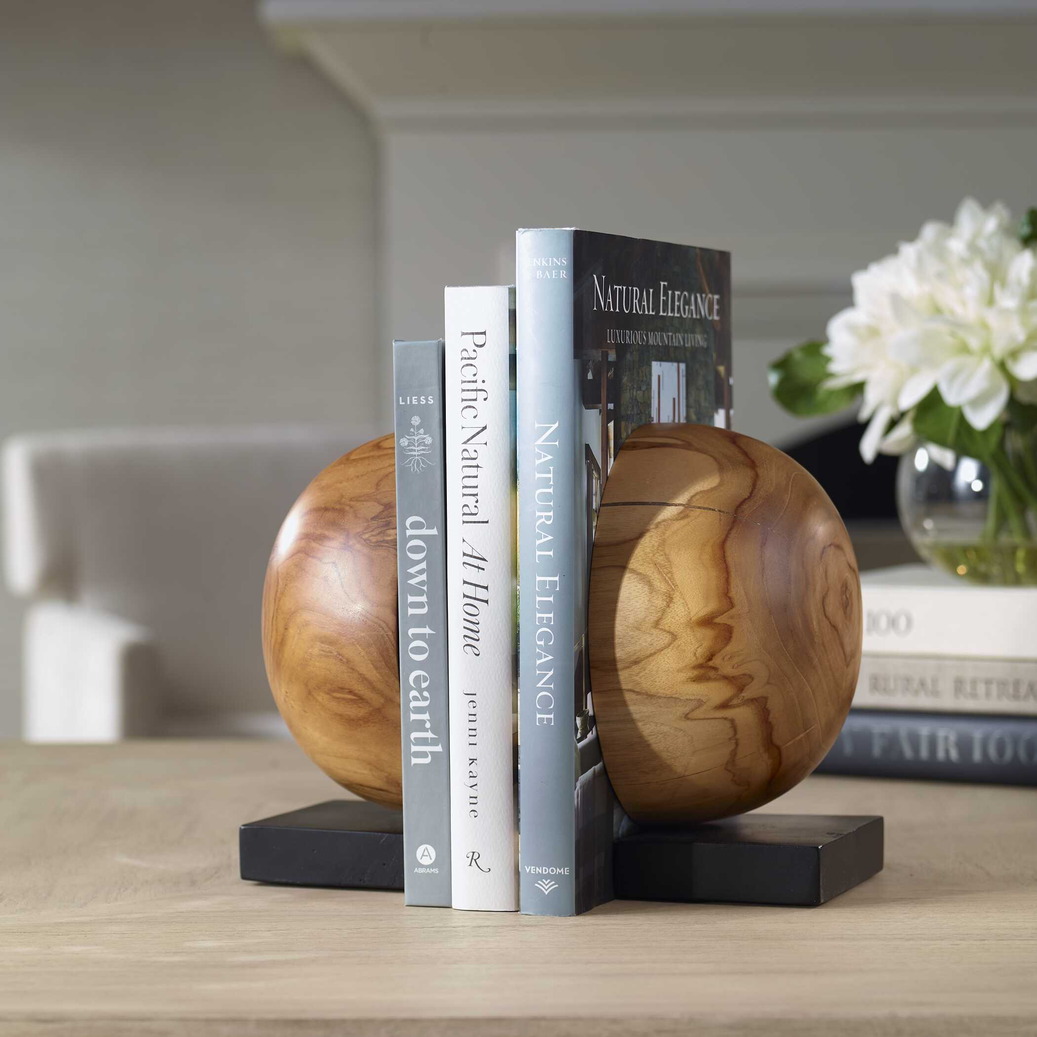 Teak And Noir Bookends Set/2