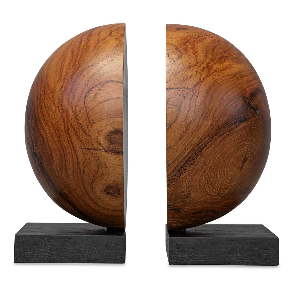 Teak And Noir Bookends Set/2