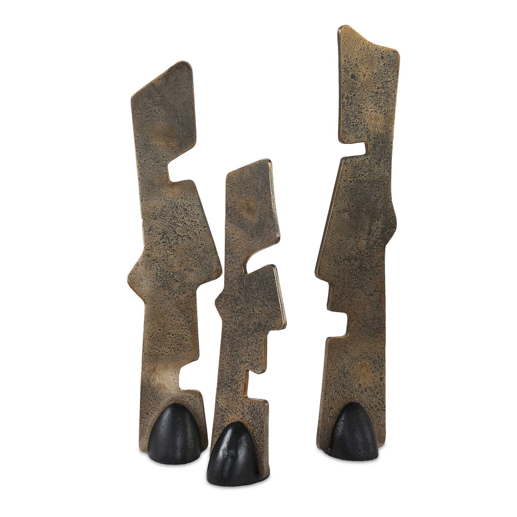Geometric Echoes Bronze Sculptures Set/3