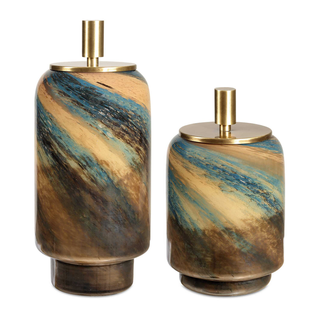 Celestial Tide Glass Containers Set/2