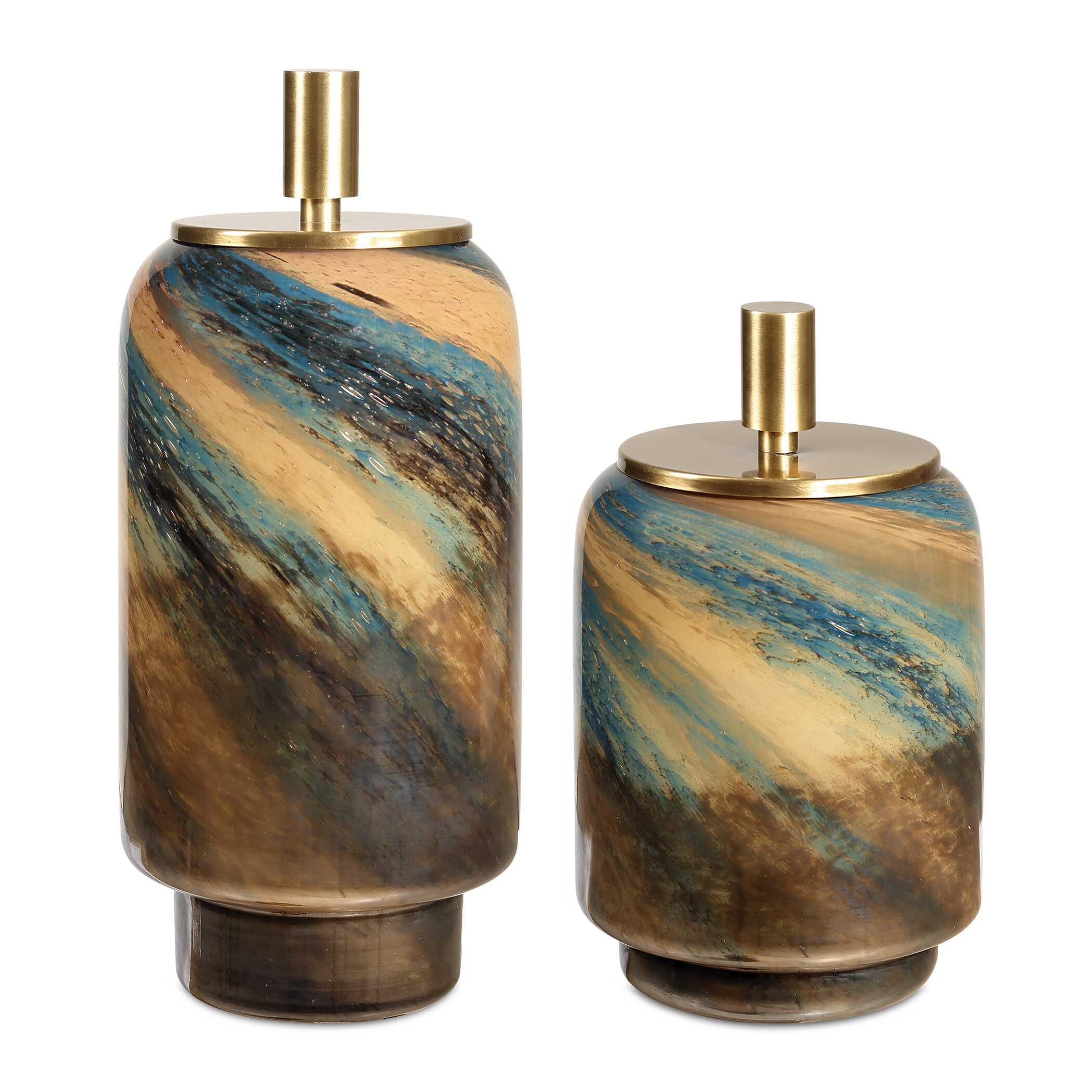 Celestial Tide Glass Containers Set/2