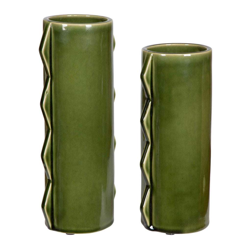 Meander Green Vases Set/2