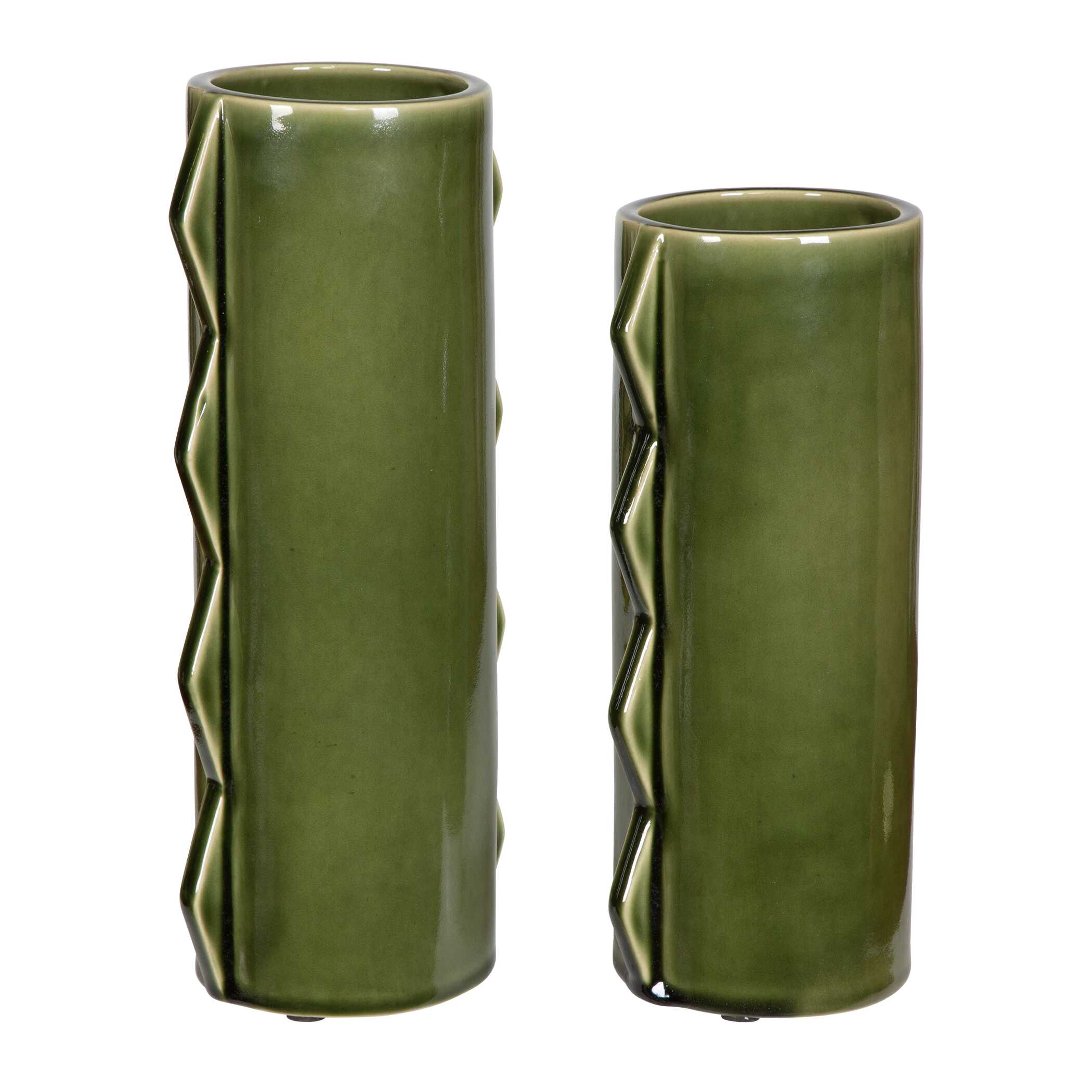 Meander Green Vases Set/2