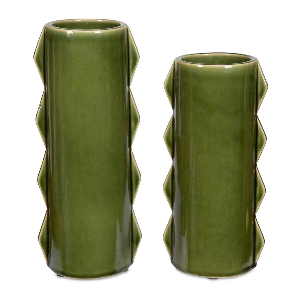 Meander Green Vases Set/2