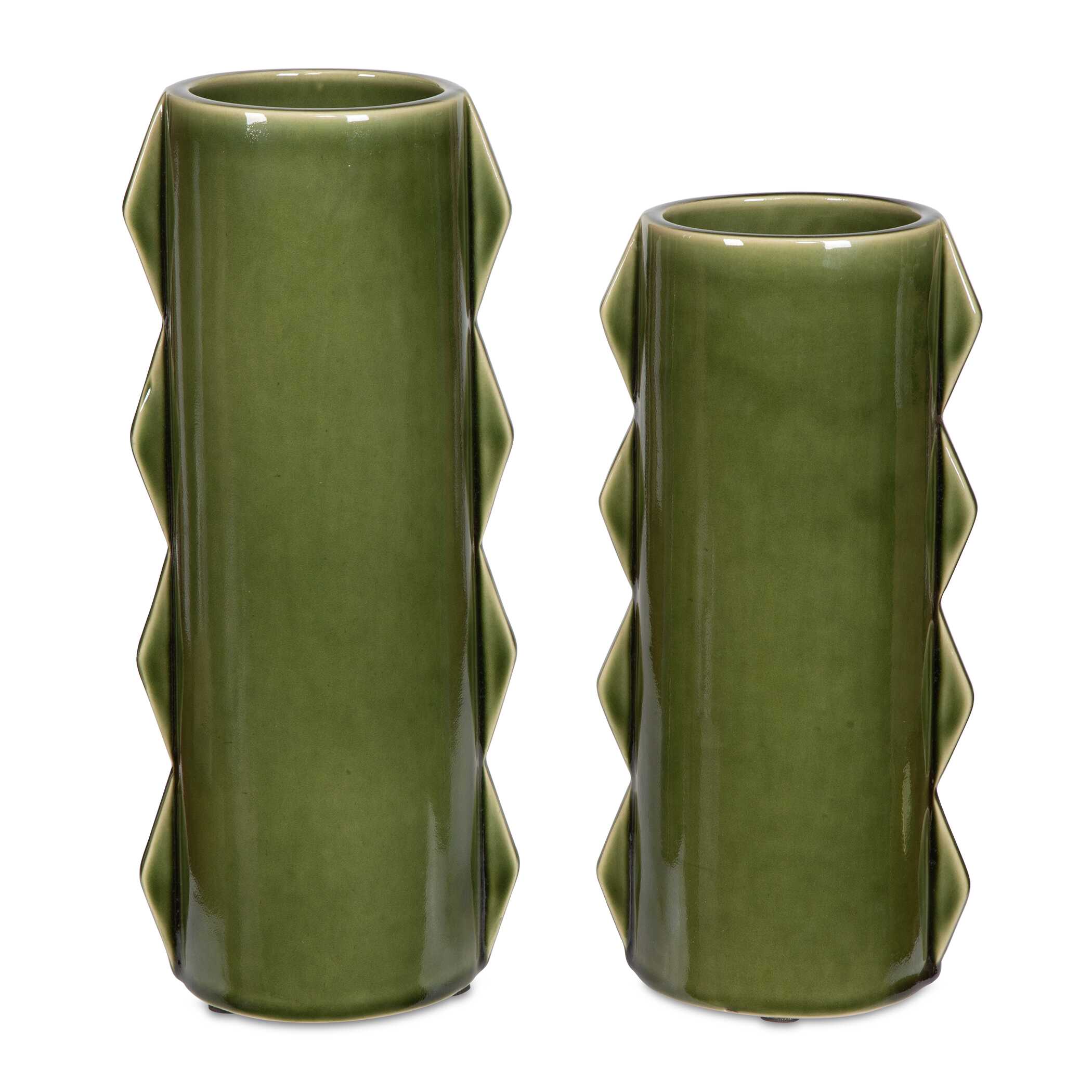 Meander Green Vases Set/2
