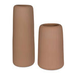 Ridge Light Brown Vases Set/2