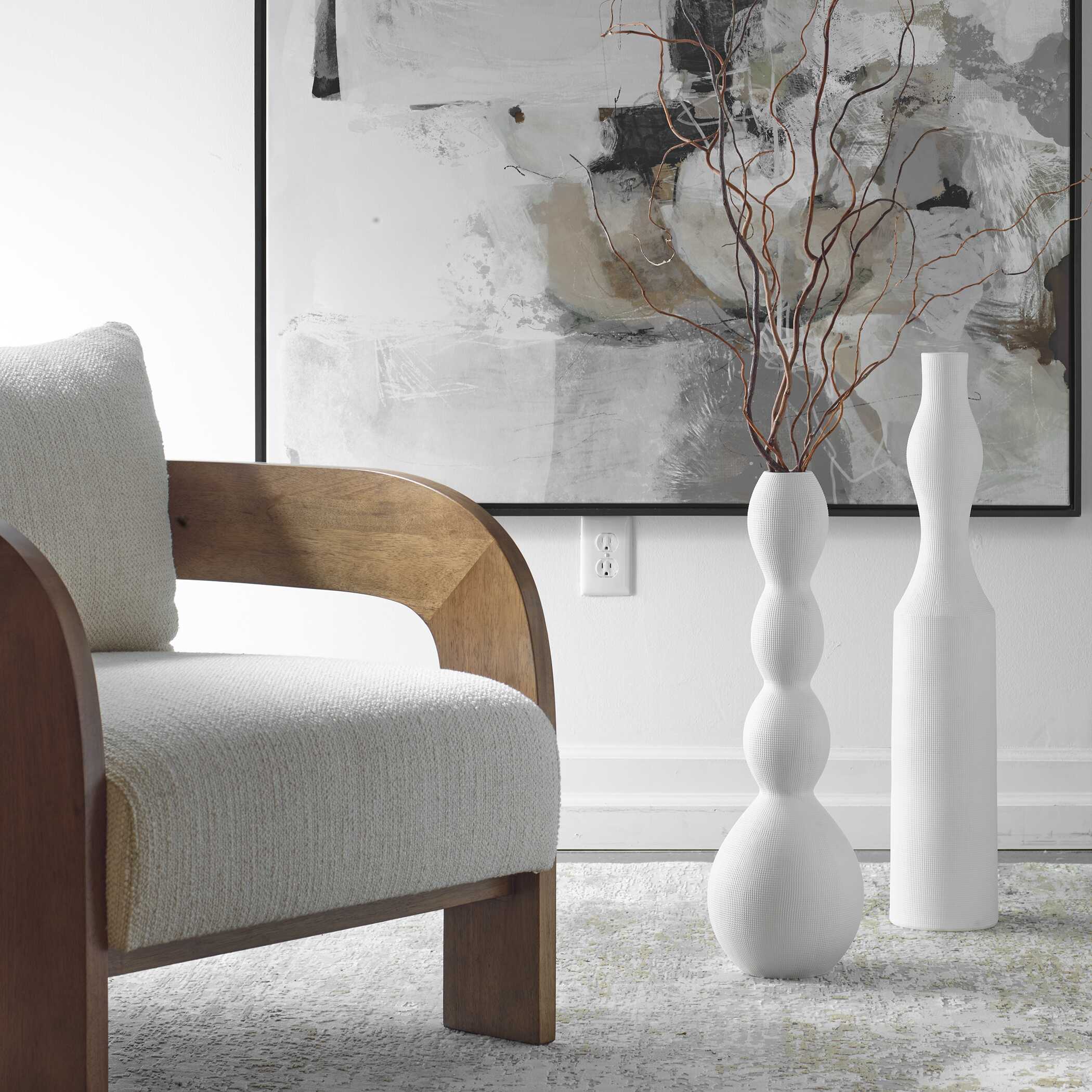 Forma White Ceramic Vases Large Set/2