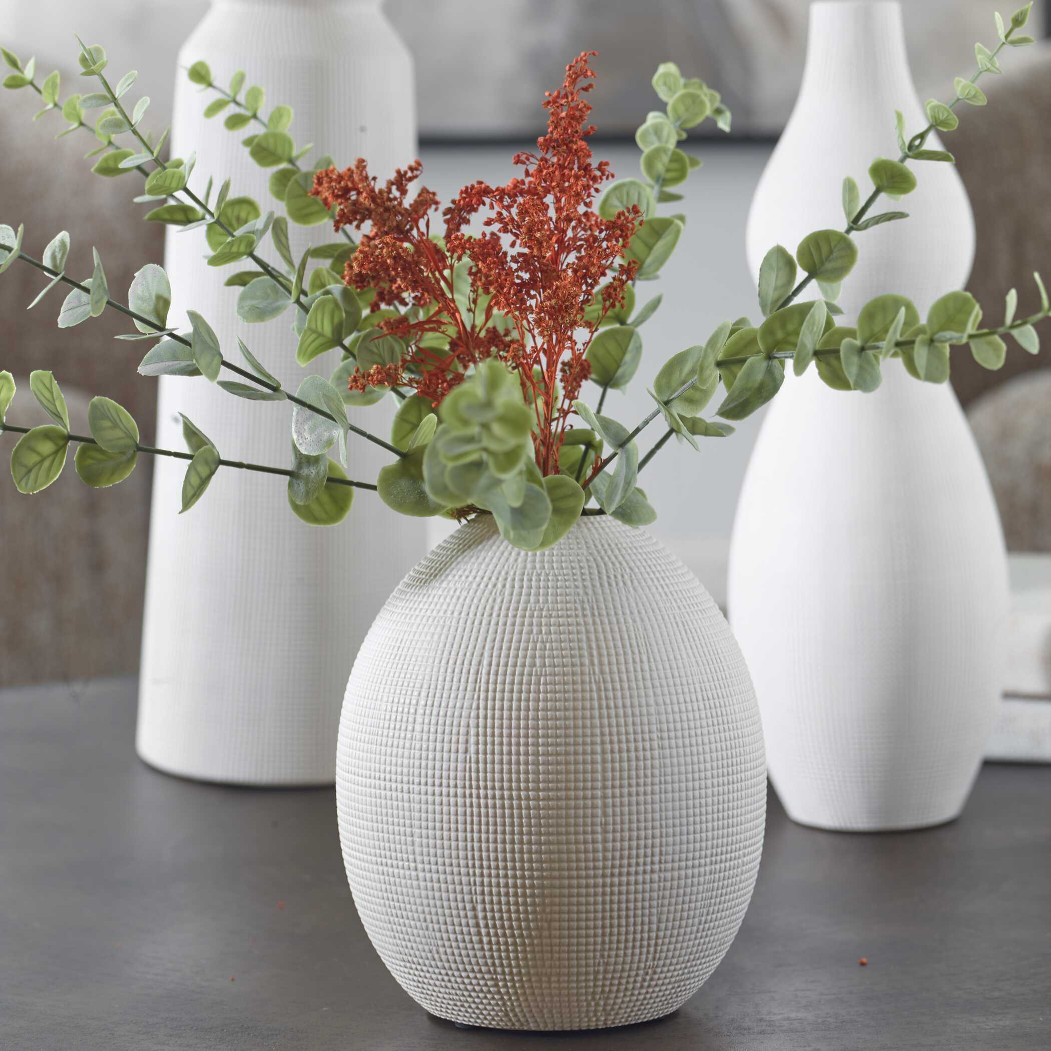 Forma White Ceramic Vases Set/3