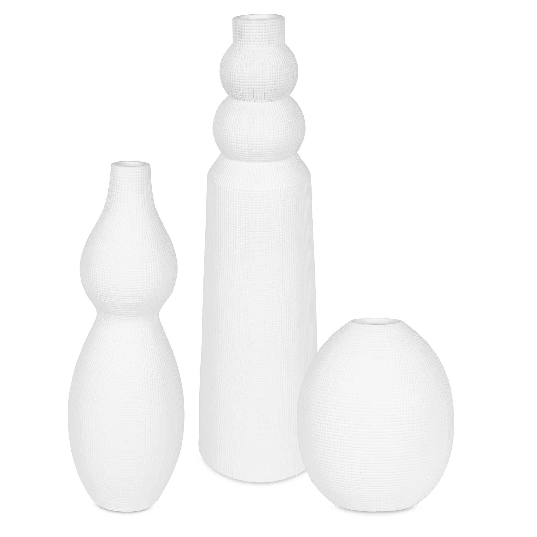 Forma White Ceramic Vases Set/3