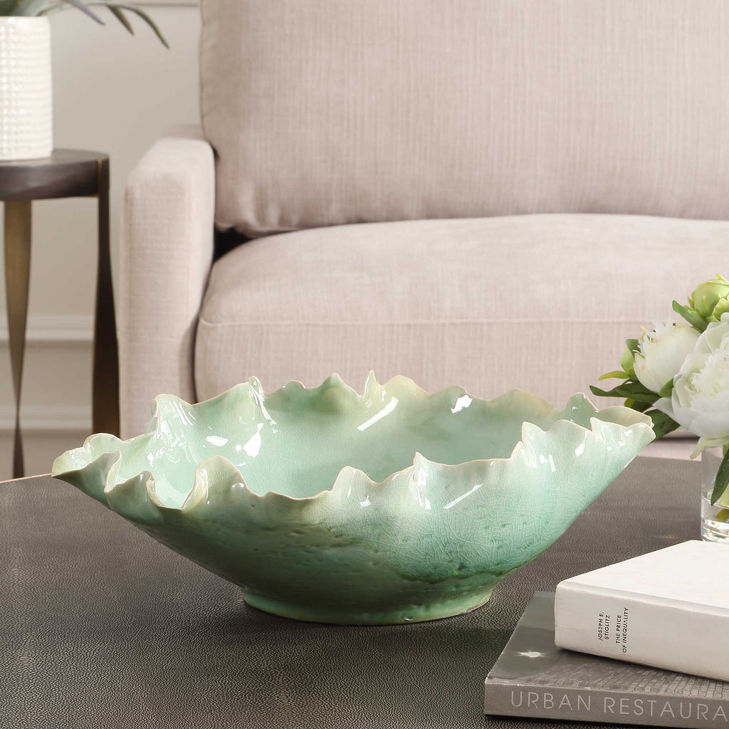 Lila Green Glass Bowl