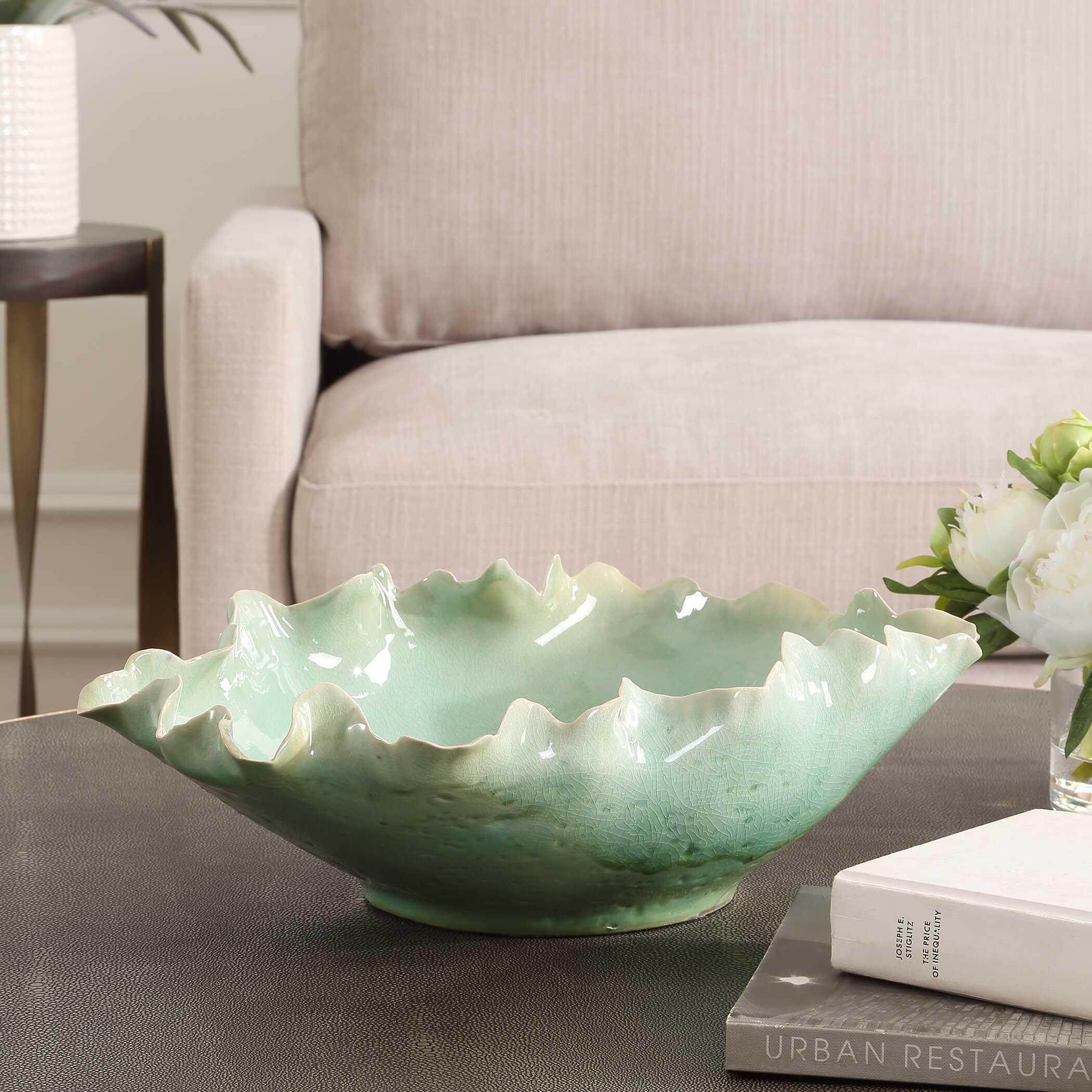 Lila Green Glass Bowl