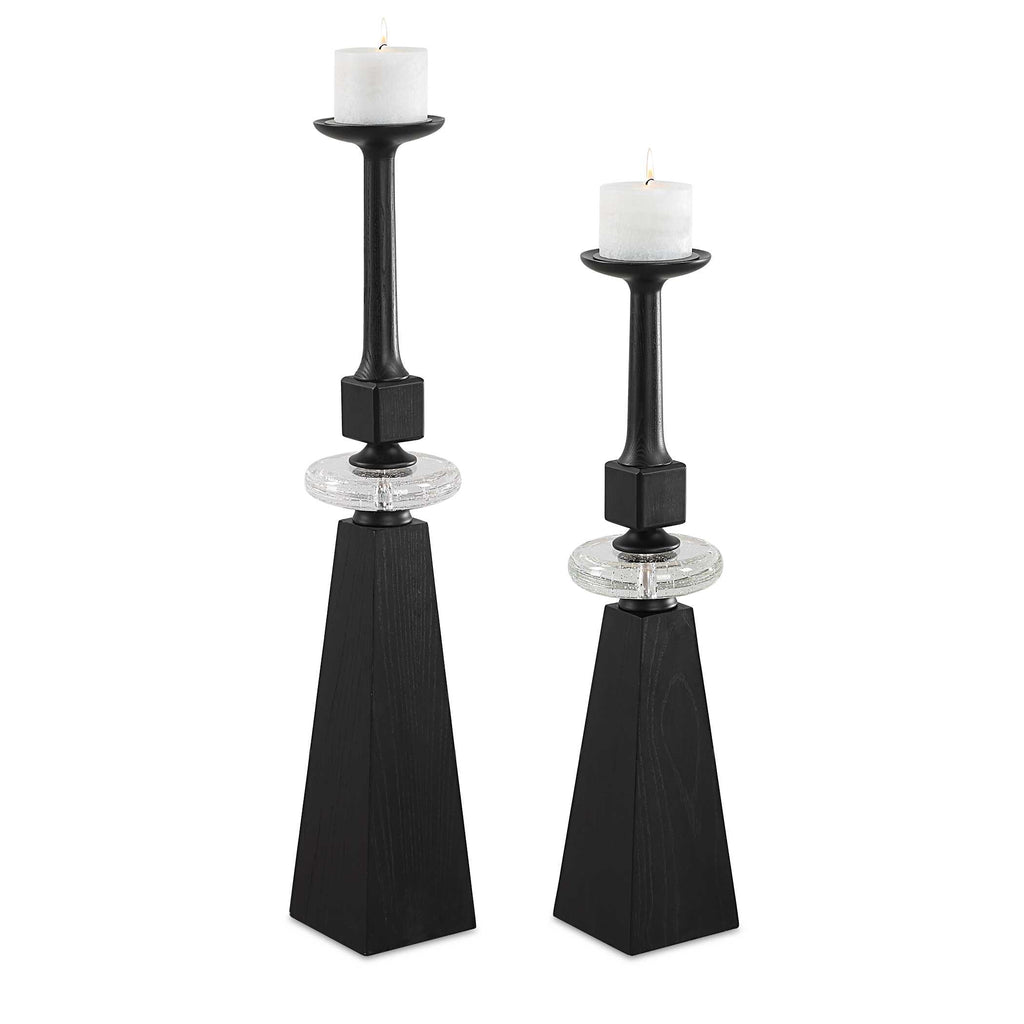 Ebon Glow Floor Candleholders Set/2