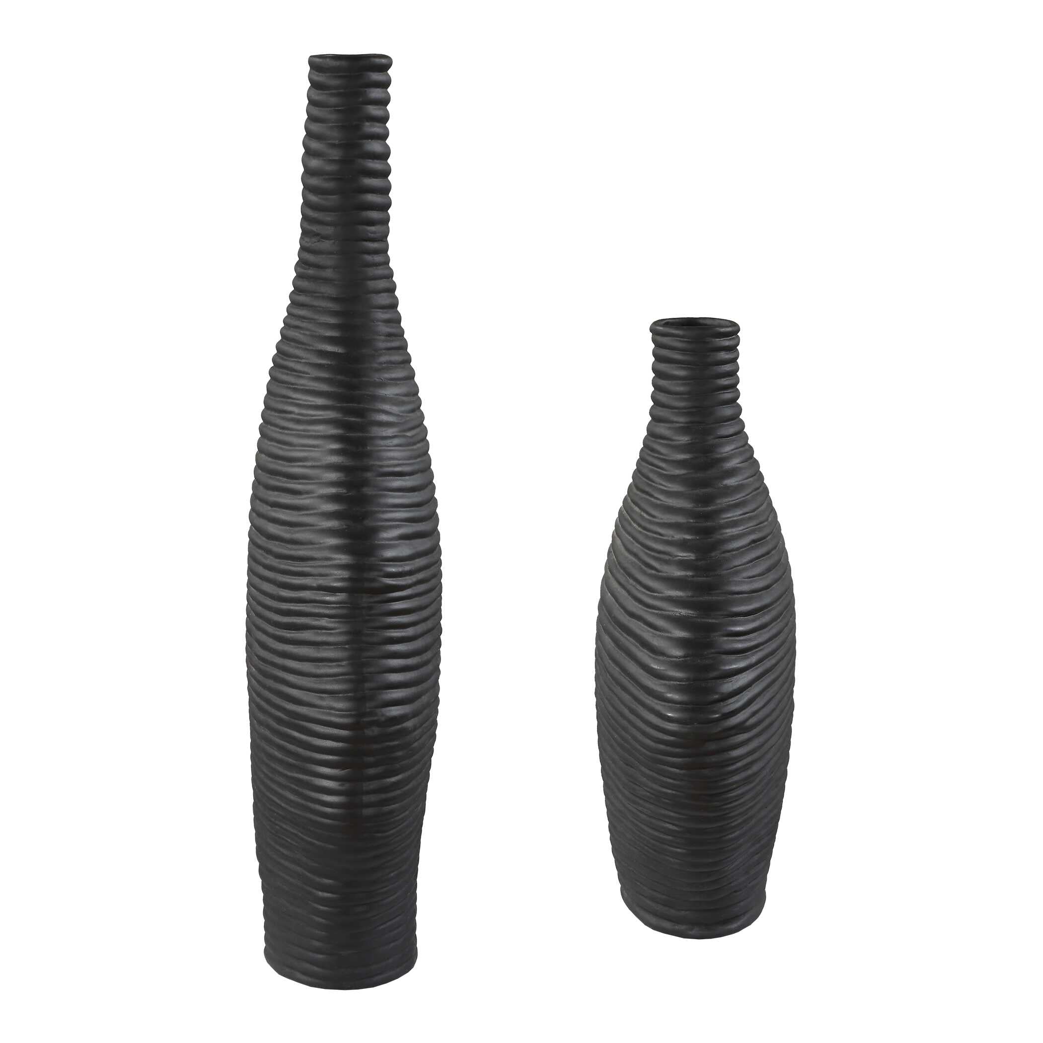 Duostacked Black Vases Set/2