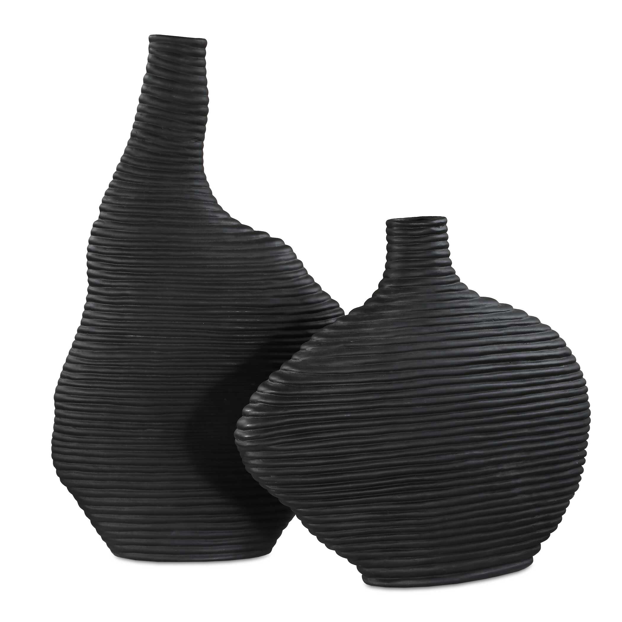 Duostacked Black Vases Set/2