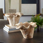 Teak Flow White Wash Outdoor Bowl