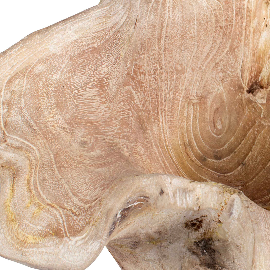 Teak Flow White Wash Outdoor Bowl