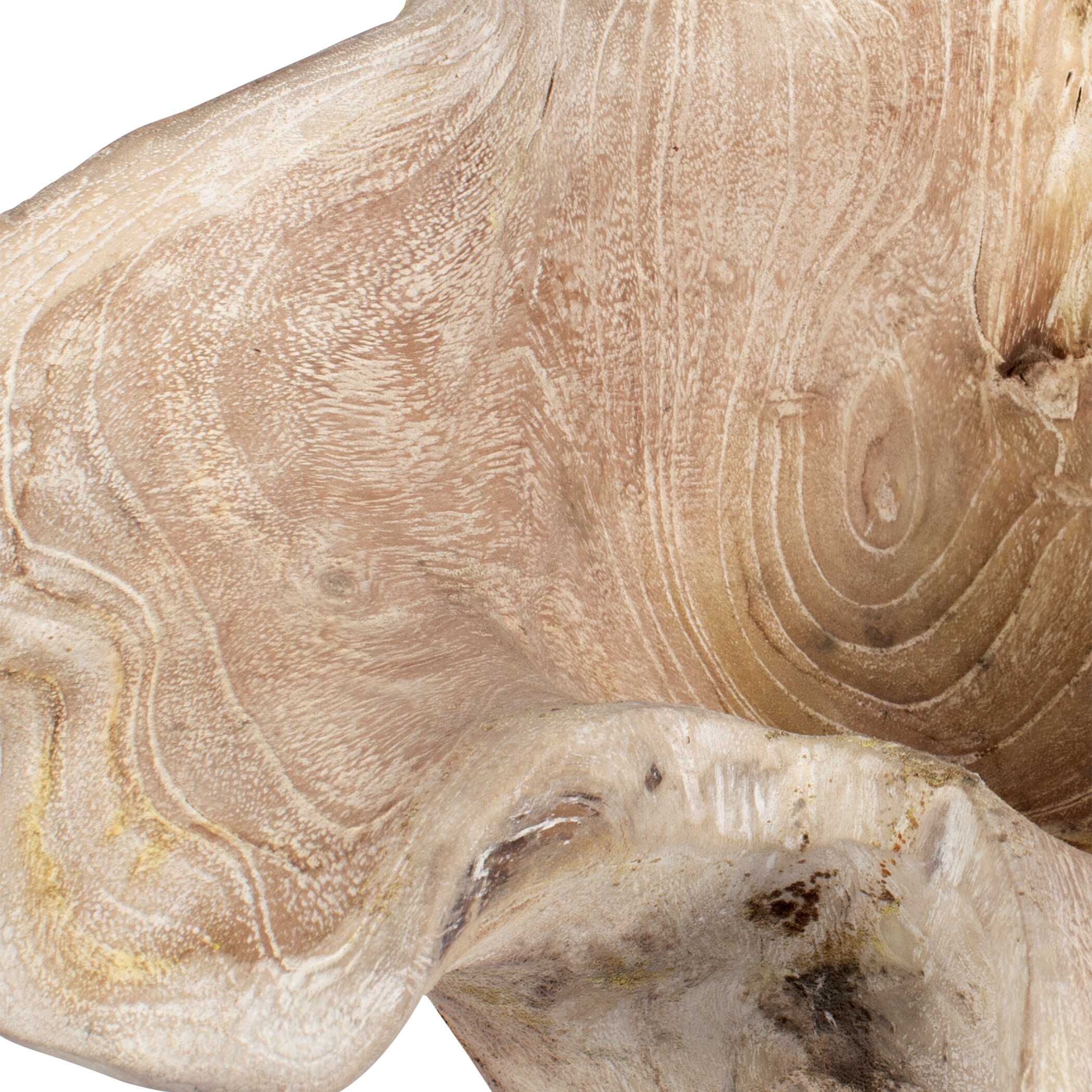 Teak Flow White Wash Outdoor Bowl