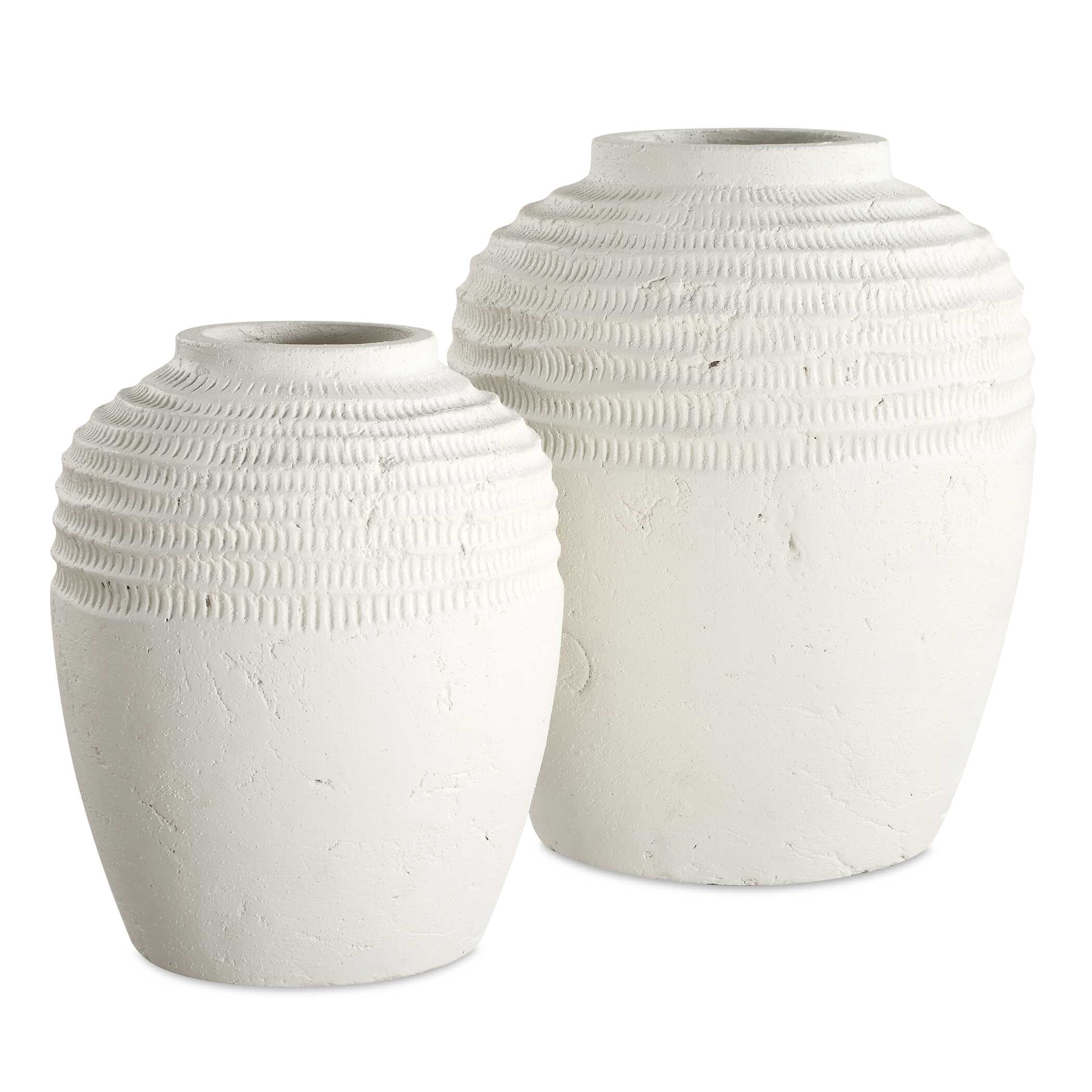 Luna Ridge White Ceramic Vases Set/2