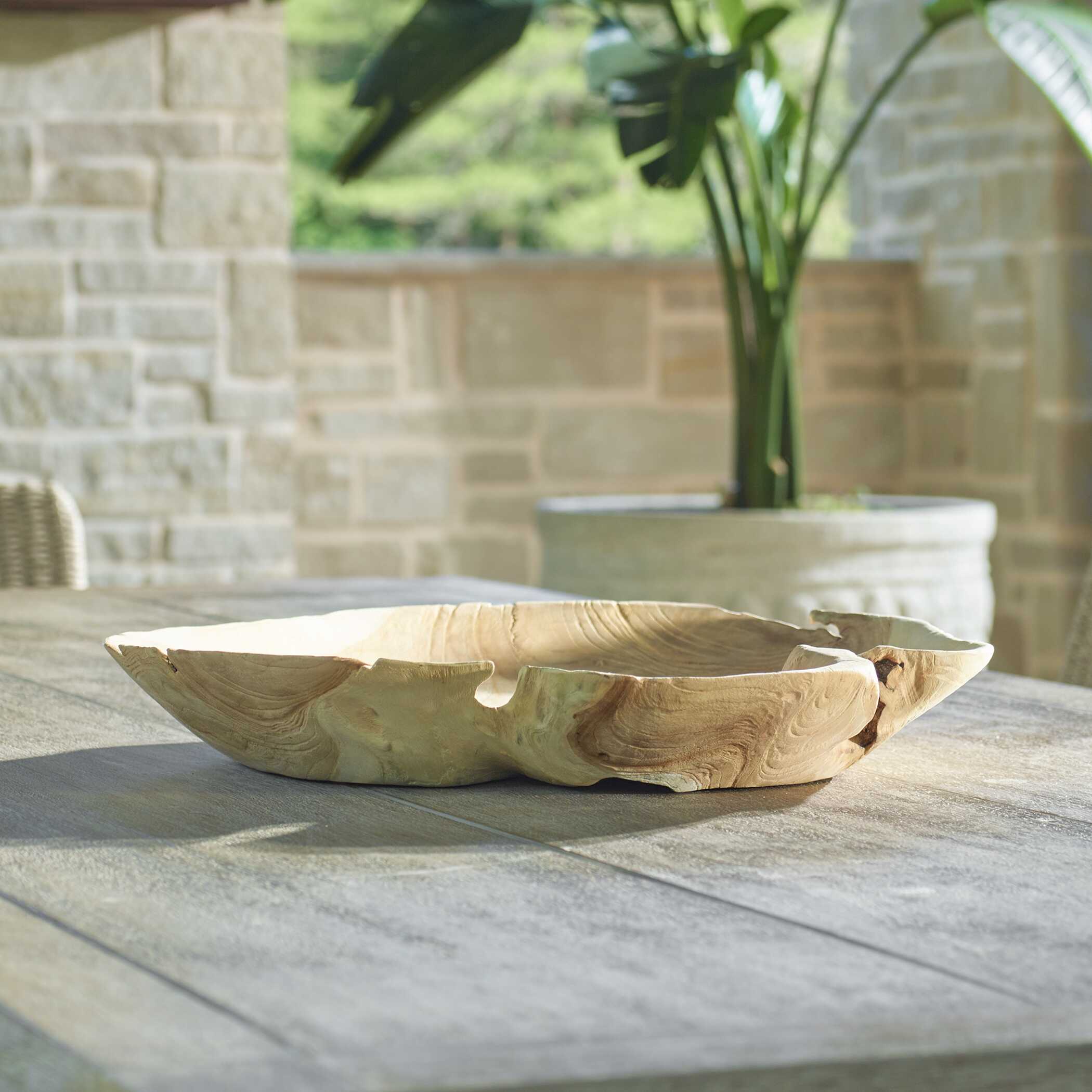 Organic Embrace Outdoor Teak Bowl