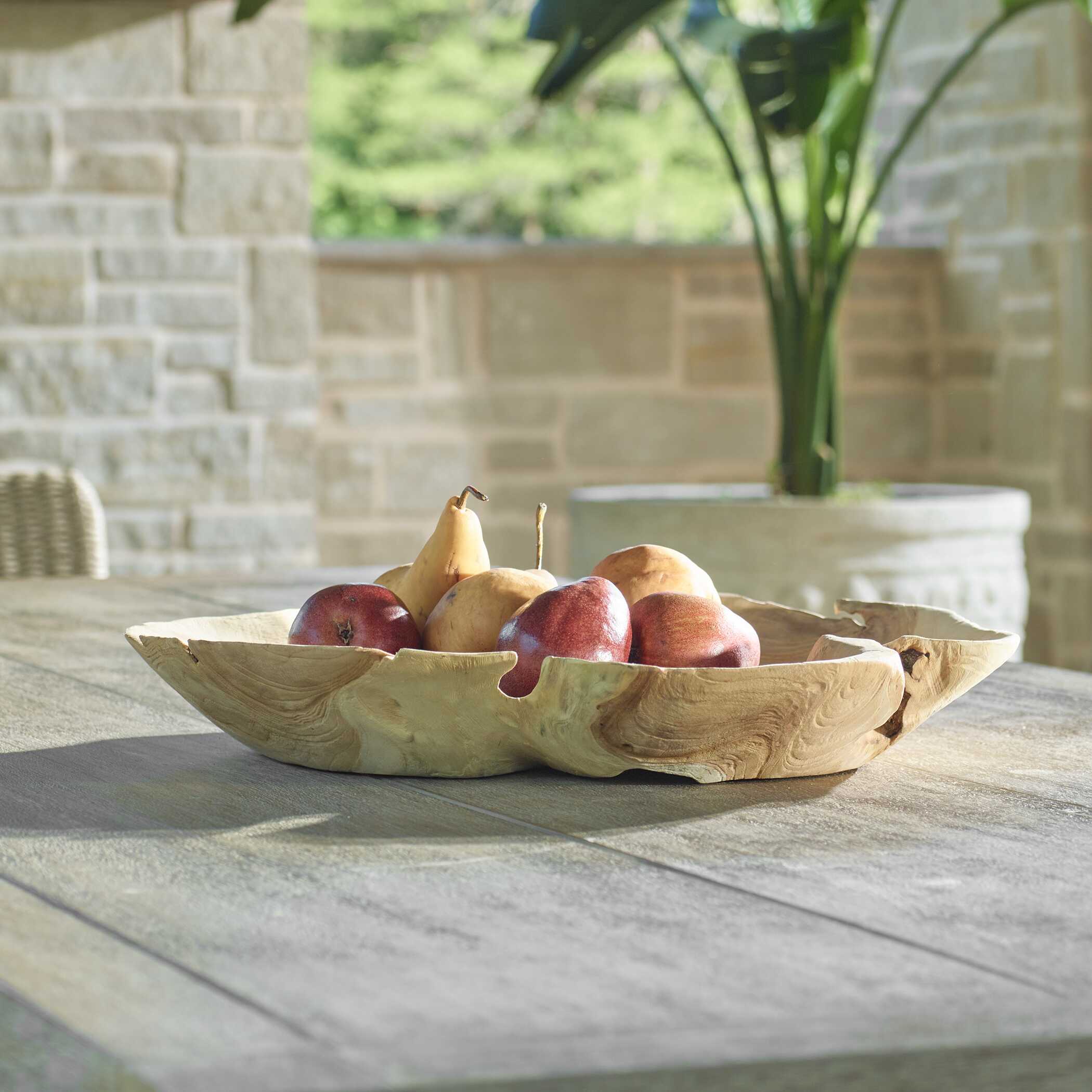 Organic Embrace Outdoor Teak Bowl
