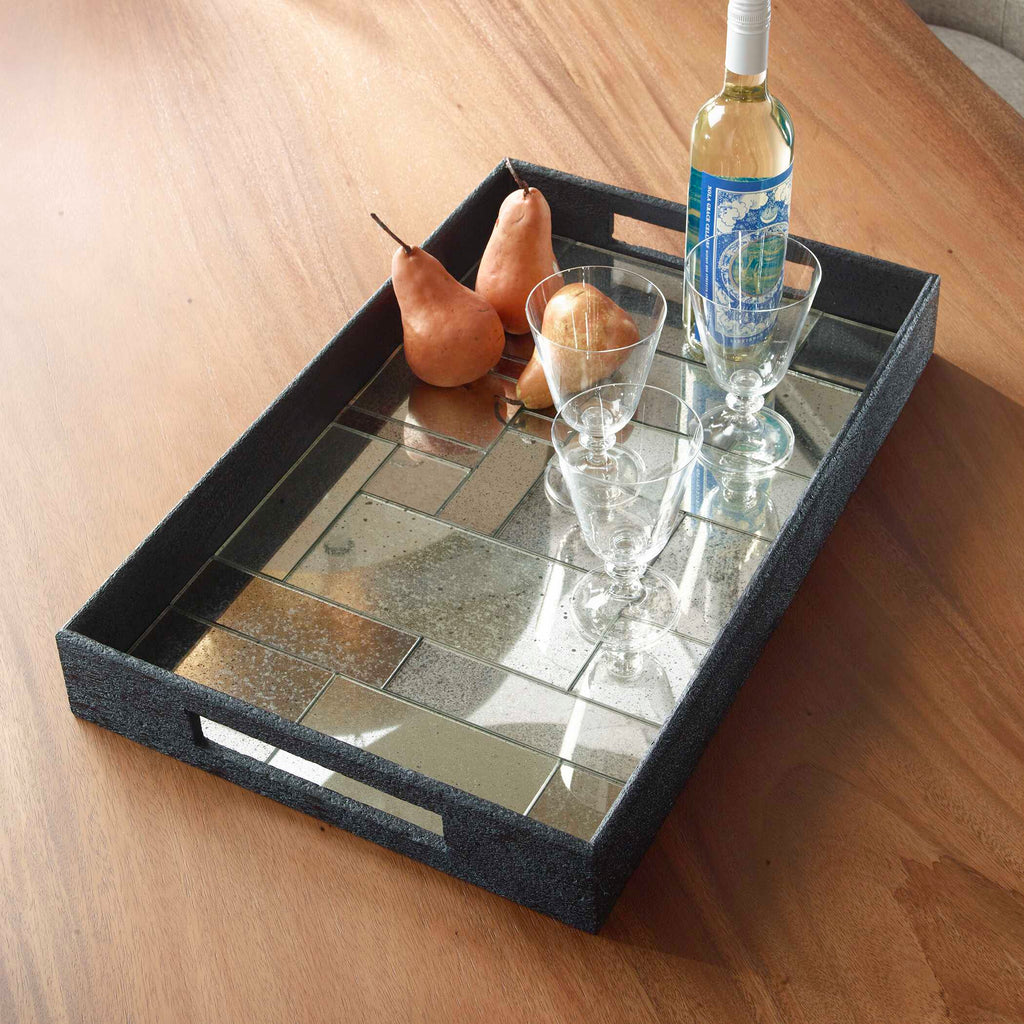 Modern Mosaic Antique Mirrored Tray