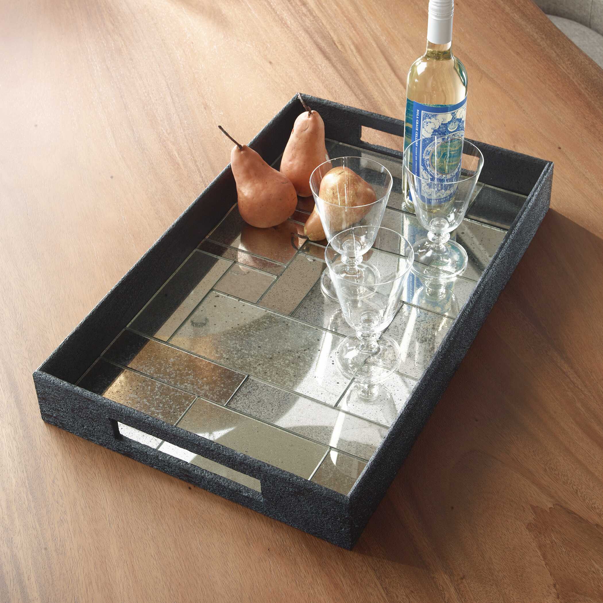 Modern Mosaic Antique Mirrored Tray