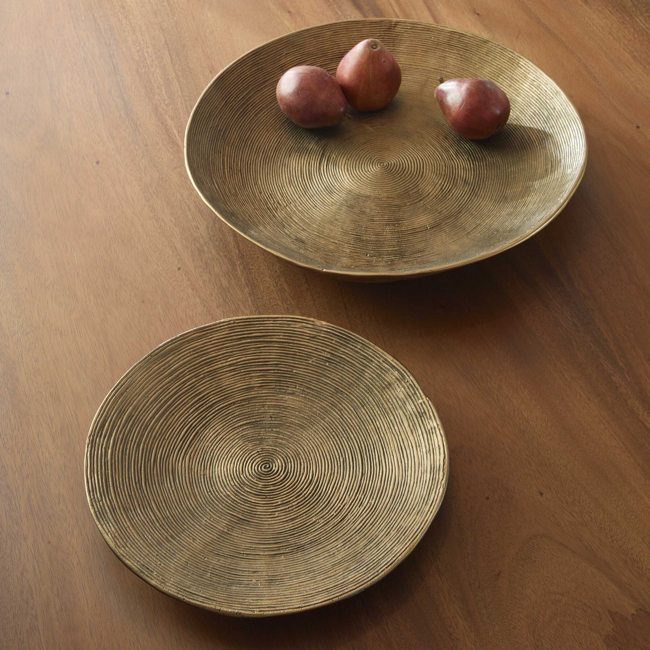 Stratum Round Brass Bowls Set/2