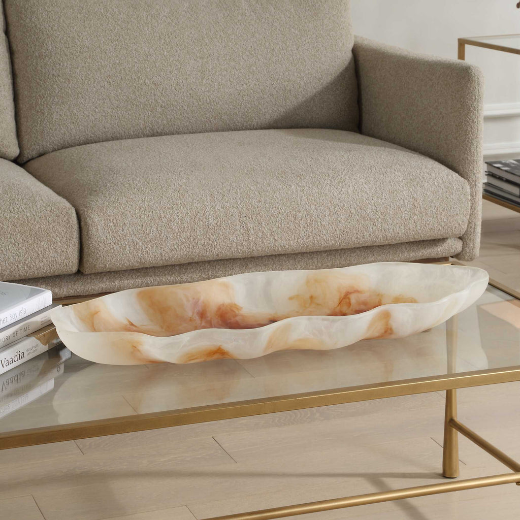 Organic Elegance Wavy Oval Bowl