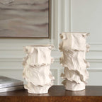 Ripple Crest White Vases Set/2