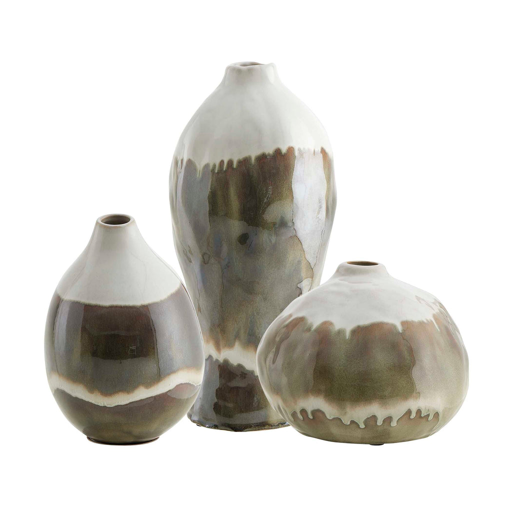 Earthflow Glazed Outdoor Vases Set/3