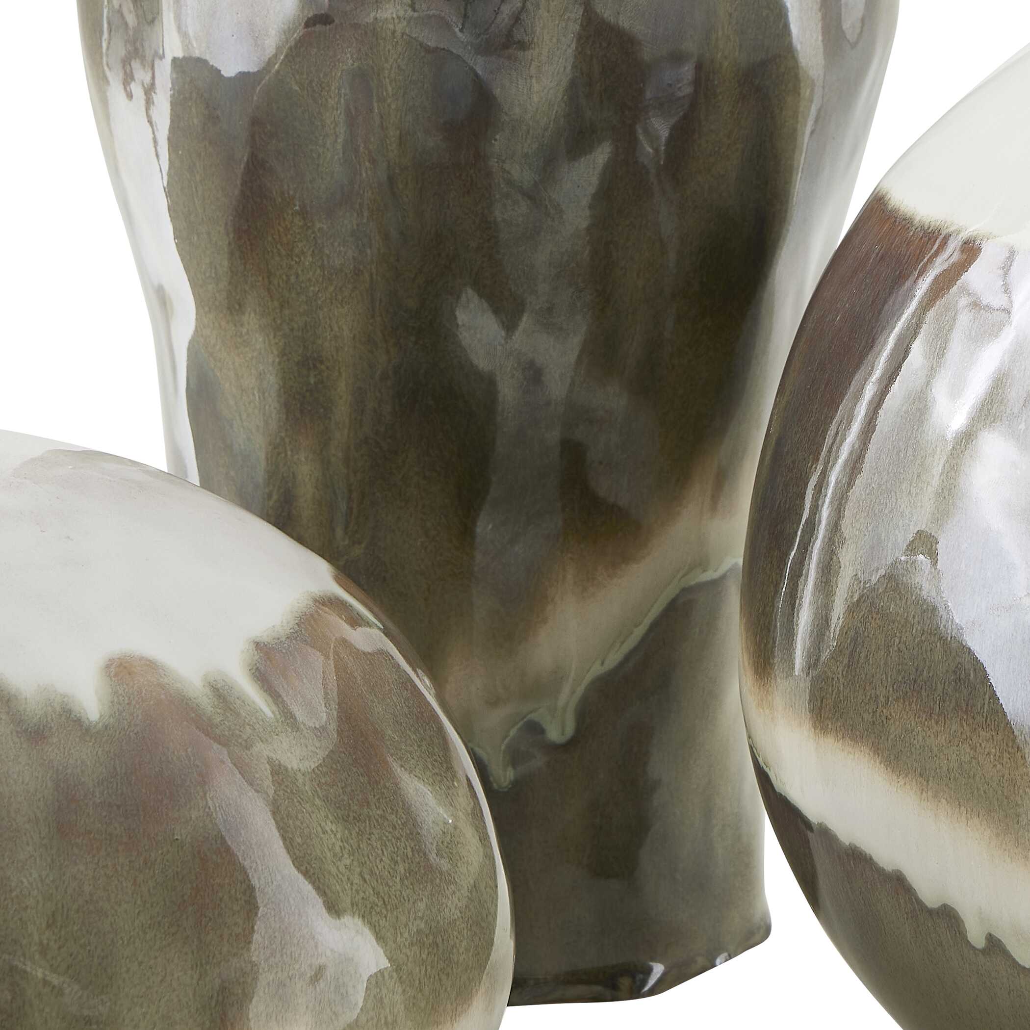 Earthflow Glazed Outdoor Vases Set/3