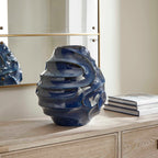 Helix Swirl Blue Outdoor Vase