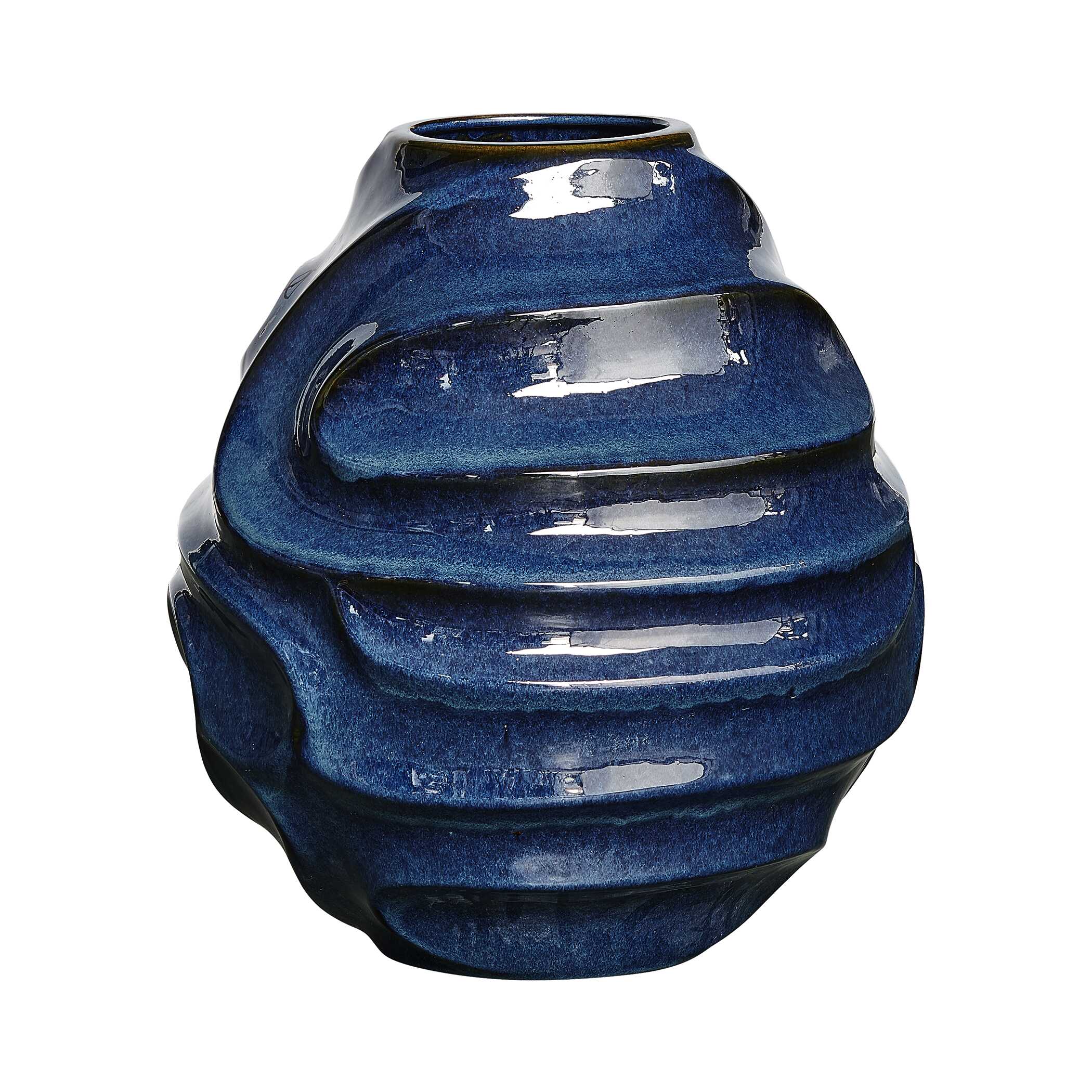 Helix Swirl Blue Outdoor Vase