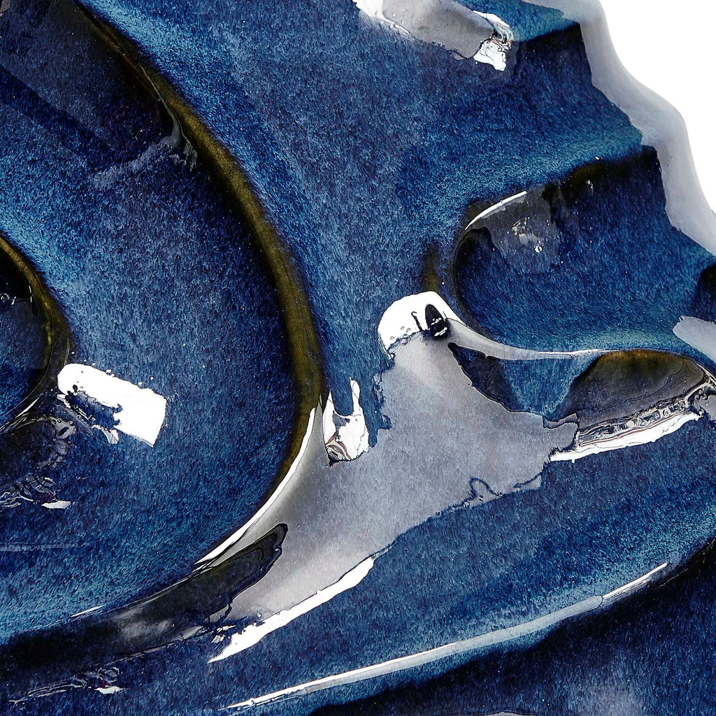 Helix Swirl Blue Outdoor Vase