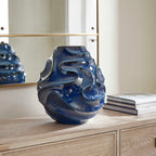 Helix Swirl Blue Outdoor Vase