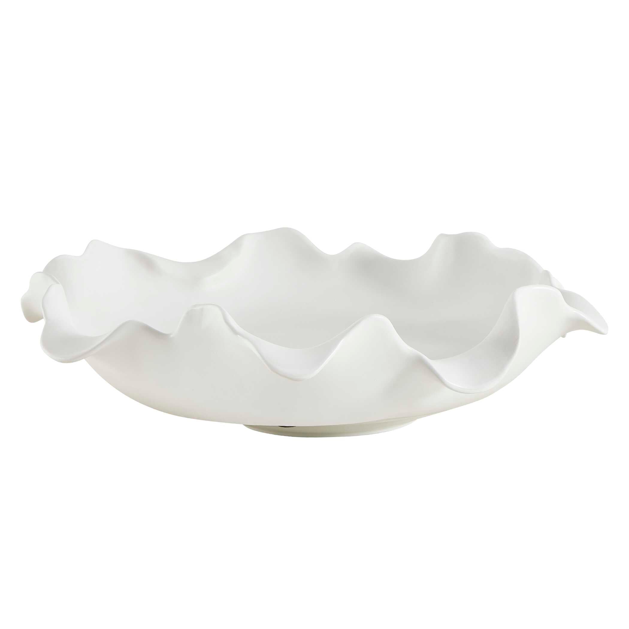 Wave Crest White Outdoor Bowl