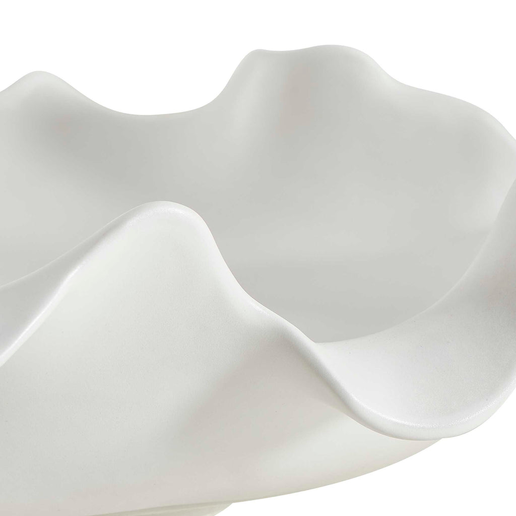 Wave Crest White Outdoor Bowl