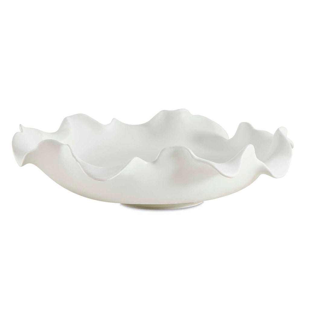 Wave Crest White Outdoor Bowl