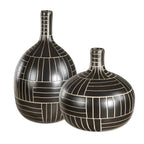 Graphite Stride Geometric Vases Set/2