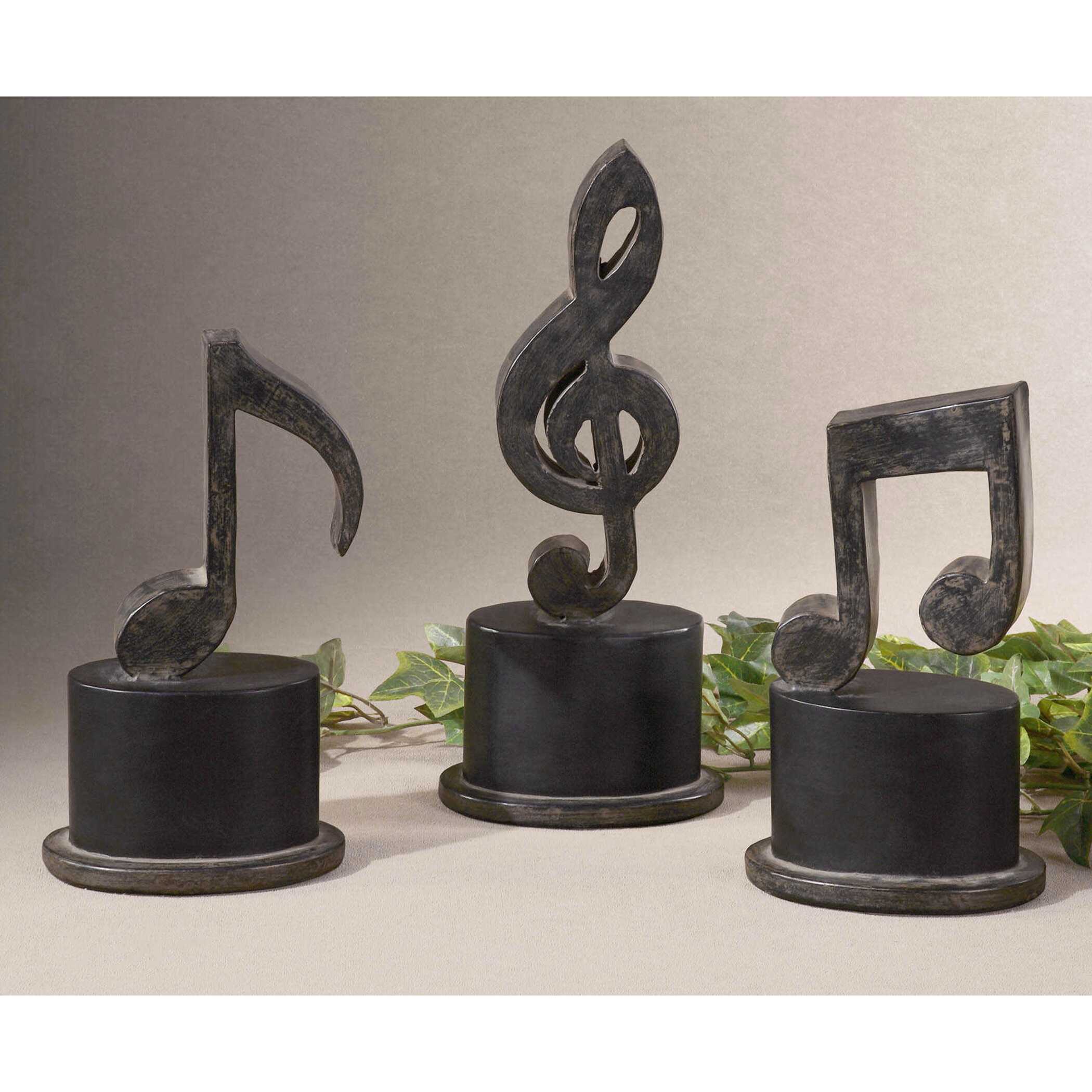 Music Notes Metal Figurines Set/3
