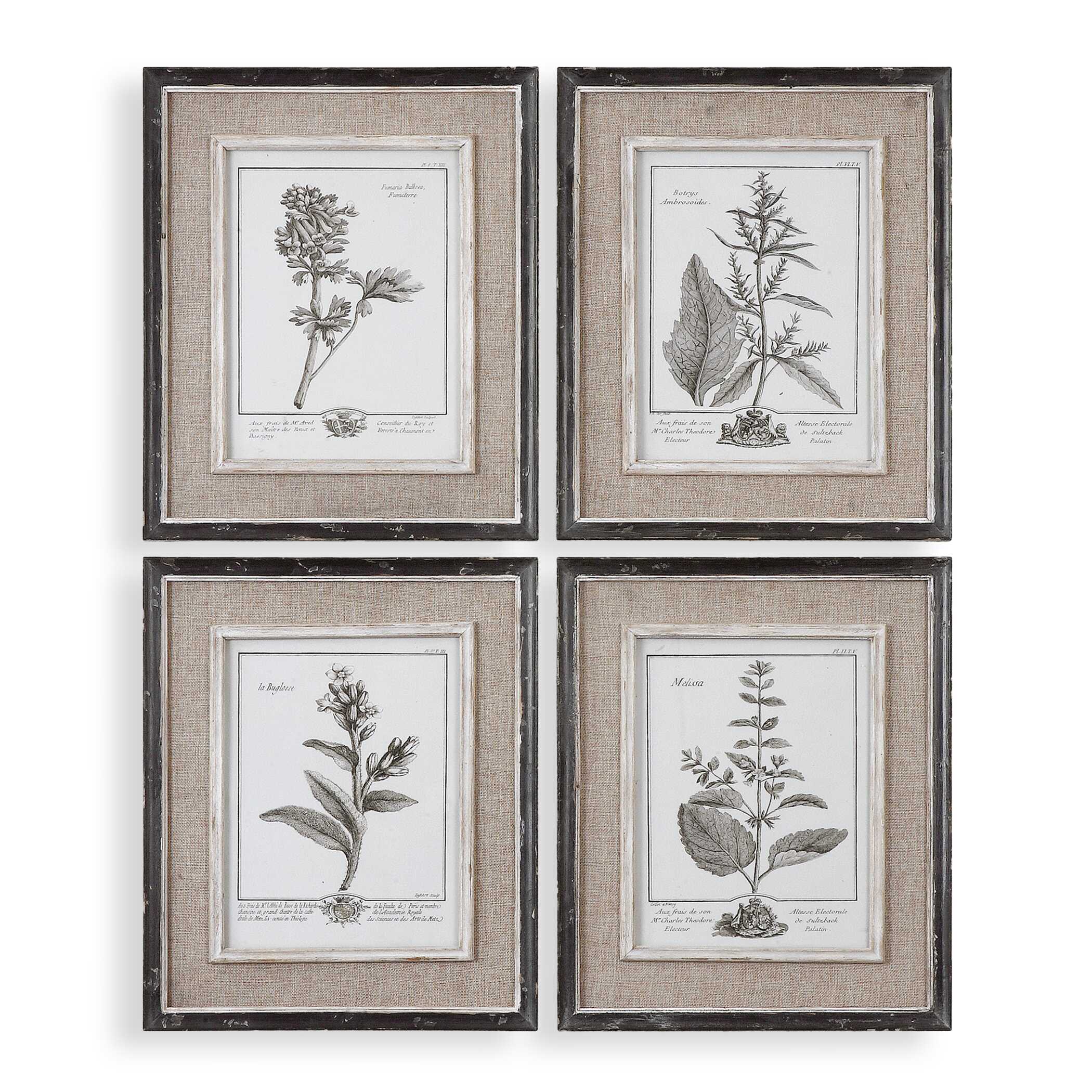 Casual Grey Study Framed Art Set/4