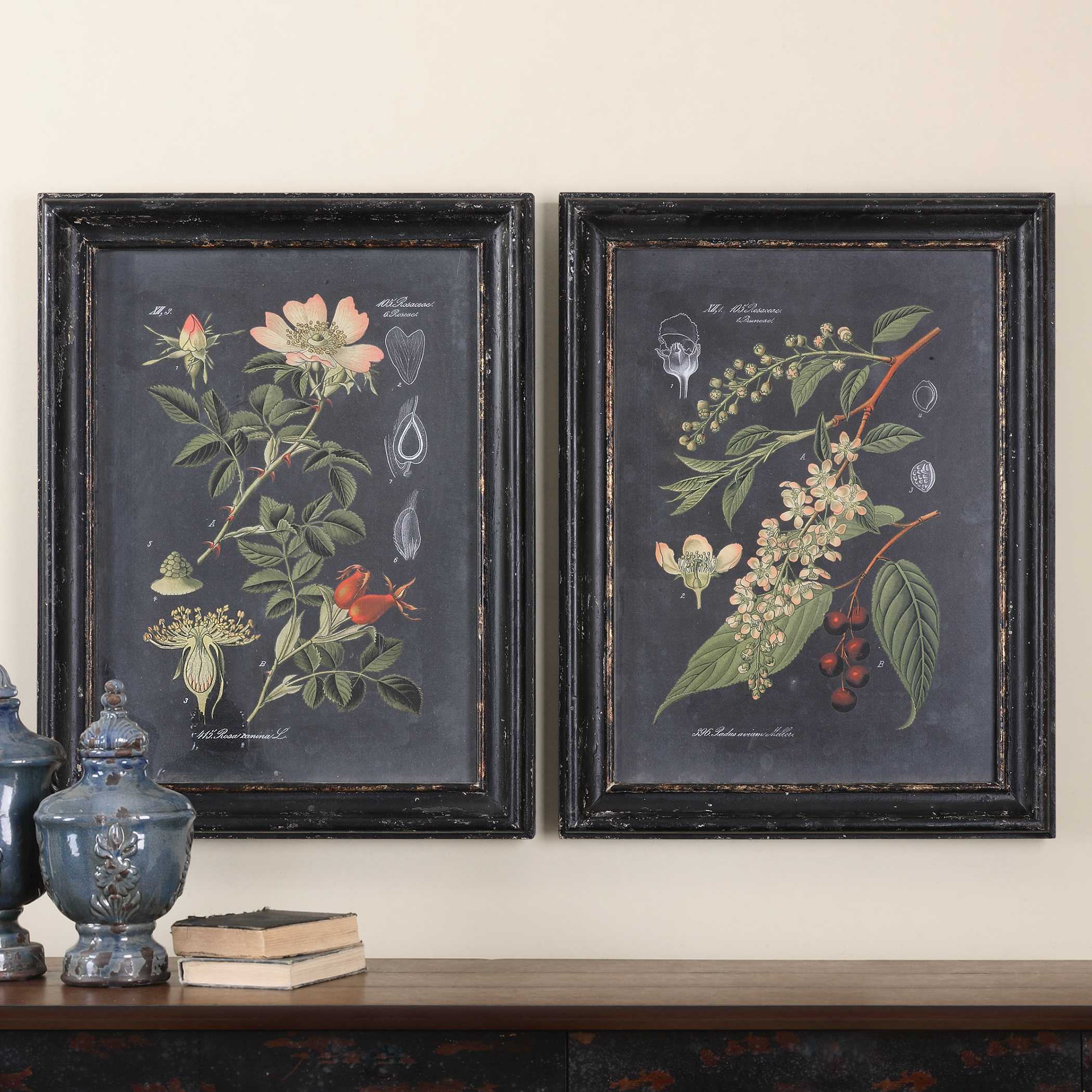 Midnight Botanicals Wall Art Set/2