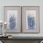 Indigo Florals Framed Art Set/2