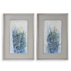 Indigo Florals Framed Art Set/2