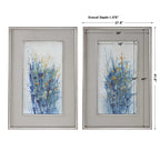 Indigo Florals Framed Art Set/2