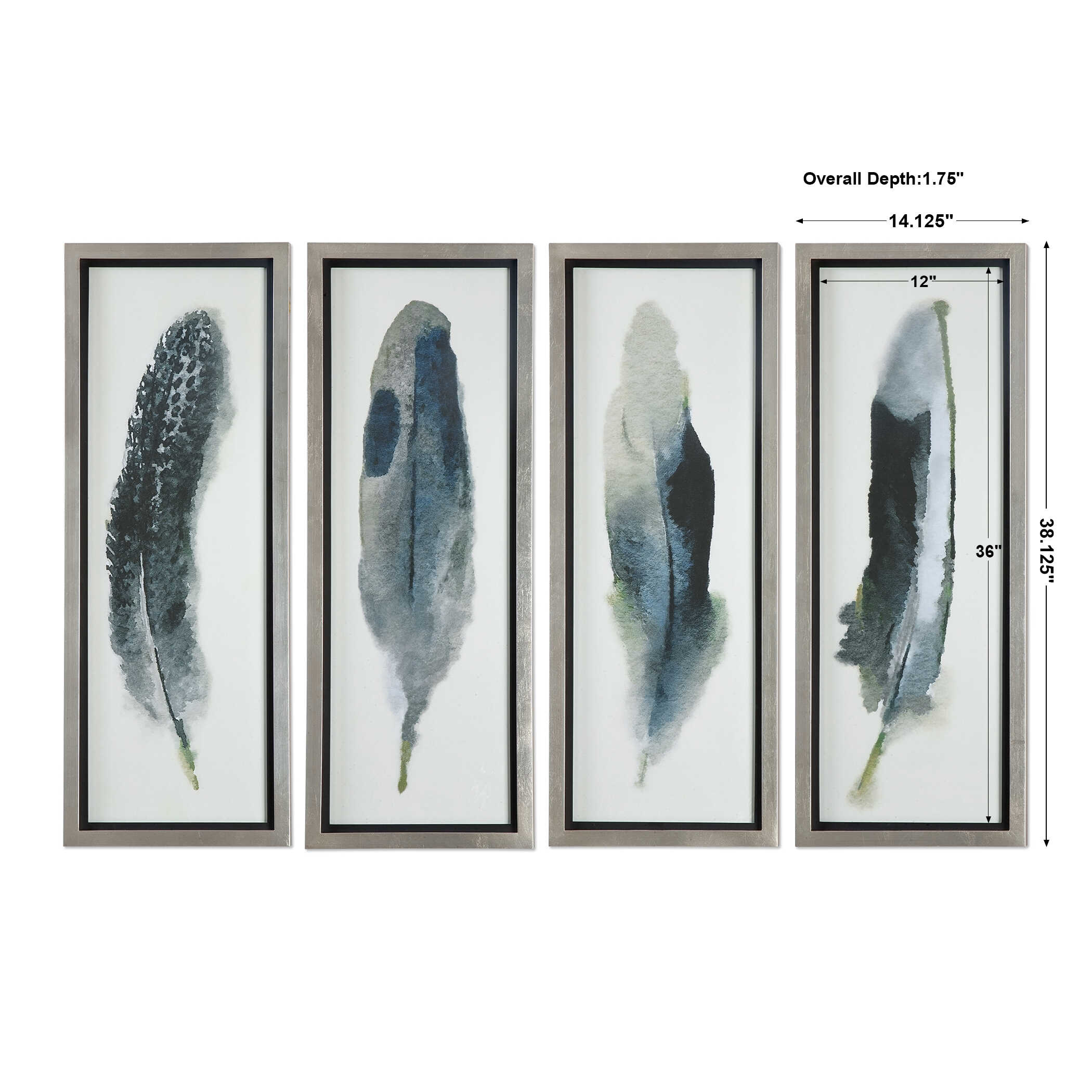 Feathered Beauty Prints Set/4