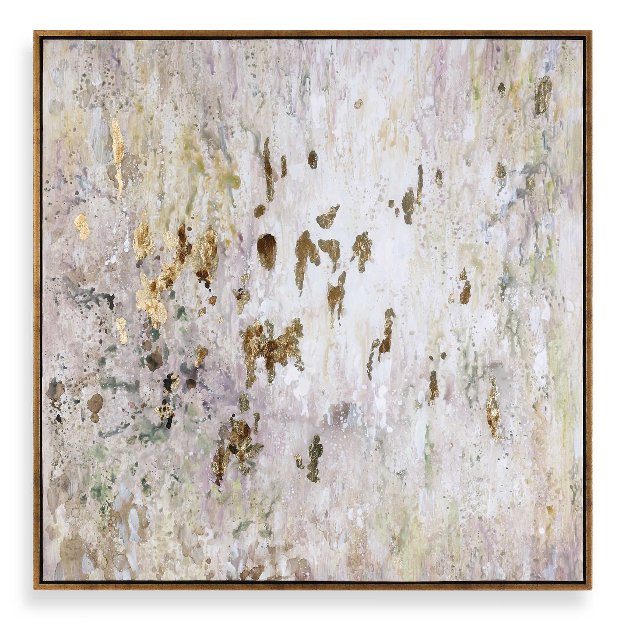 Golden Raindrops Modern Abstract Art