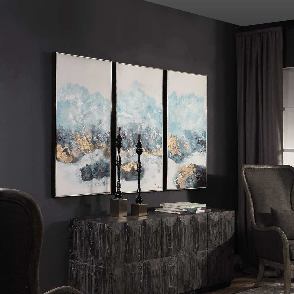 Crashing Waves Abstract Art Set/3