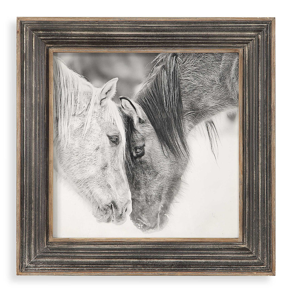 Custom Black And White Horses Print