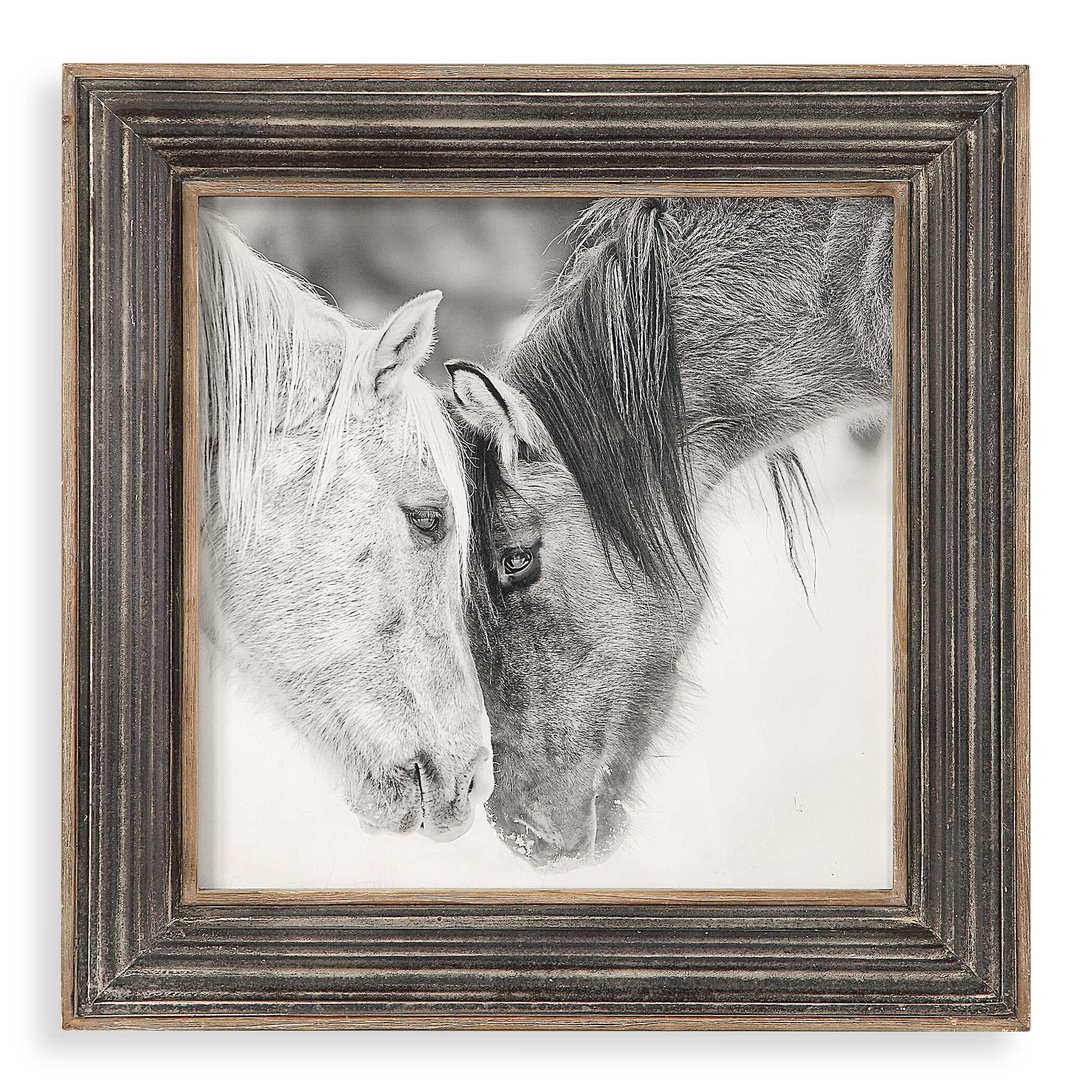 Custom Black And White Horses Print